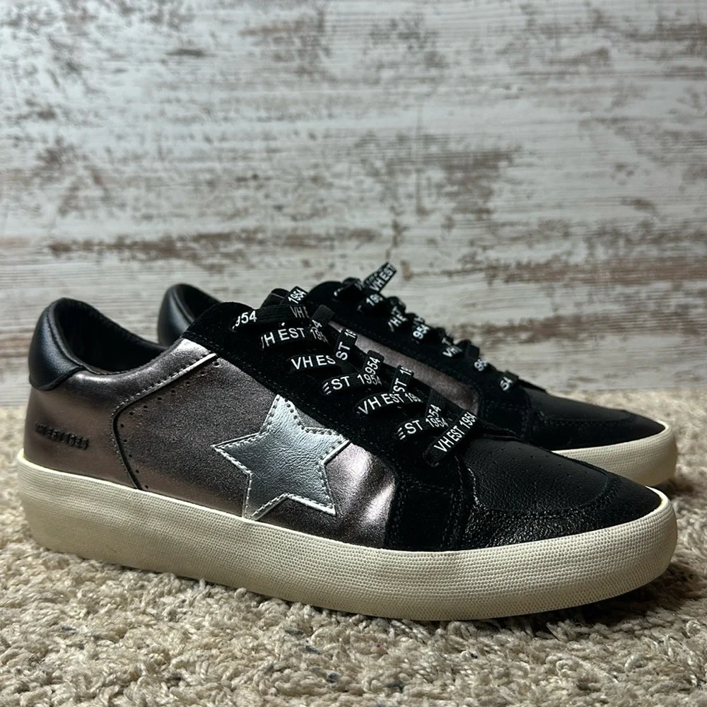 VINTAGE HAVANA Women's Nala Sneaker in black pewter sz 10 - Picture 3 of 14